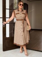 Robe Élégante Sans Manches à Imprimé Grande Taille - Image 2