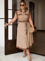 Robe Élégante Sans Manches à Imprimé Grande Taille - Image 6