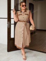 Robe Élégante Sans Manches à Imprimé Grande Taille - Image 7