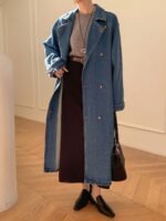 Manteau Long en Jean style trench