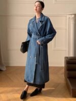 Manteau Long en Jean style trench - Image 5