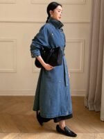Manteau Long en Jean style trench - Image 7