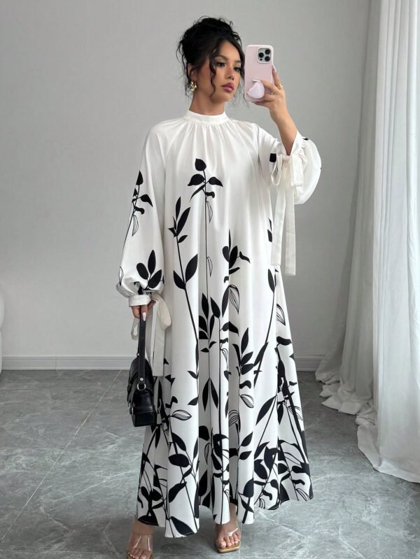 Robe Longue à Manches Lanternes