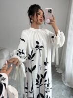 Robe Longue à Manches Lanternes - Image 6