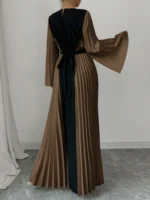 Robe Longue à Manches Évasées et Plissée - Image 3