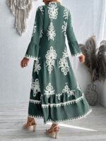 Robe Longue à Volants, Col Fendu - Image 3