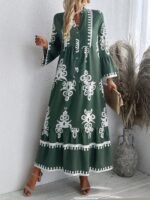 Robe Longue à Volants, Col Fendu - Image 4