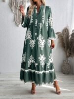 Robe Longue à Volants, Col Fendu - Image 5