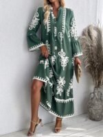 Robe Longue à Volants, Col Fendu - Image 6