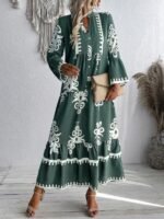 Robe Longue à Volants, Col Fendu - Image 7