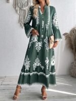 Robe Longue à Volants, Col Fendu - Image 8