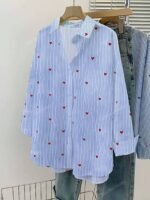 Chemise à Rayures avec Imprimé Cœur - Image 10