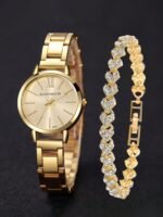 Montre Digitale avec Bracelet Acier + Bracelet Bijou - Image 2