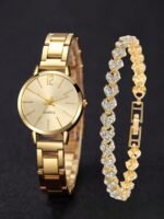 Montre Digitale avec Bracelet Acier + Bracelet Bijou - Image 3