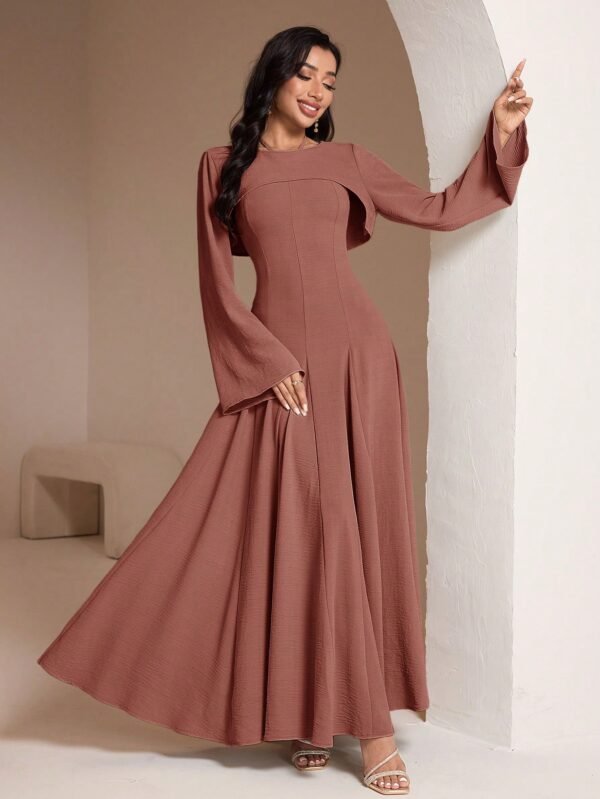 Ensemble 2 Pièces Haut Long à Manches longue + Robe dos nu