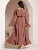 Ensemble 2 Pièces Haut Long à Manches longue + Robe dos nu - Image 9