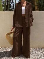 Ensemble Été | Chemise Plissée + Pantalon Large - Image 5