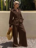 Ensemble Été | Chemise Plissée + Pantalon Large - Image 7