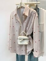 Chemise à Rayures avec Imprimé Cœur - Image 8